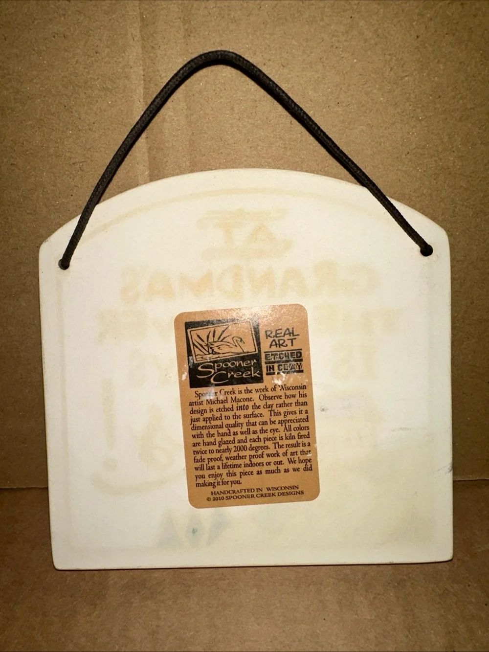 At Grandma's The Answer Is Always Yes Ceramic Wall Plaque - White